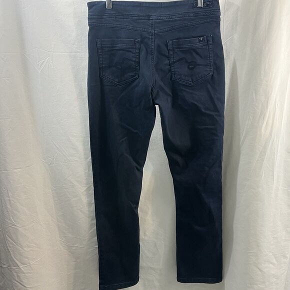 Carreli Womens Slim Skinny Jeans Blue Pockets Dark Wash Mid Rise Denim - Picture 3 of 6